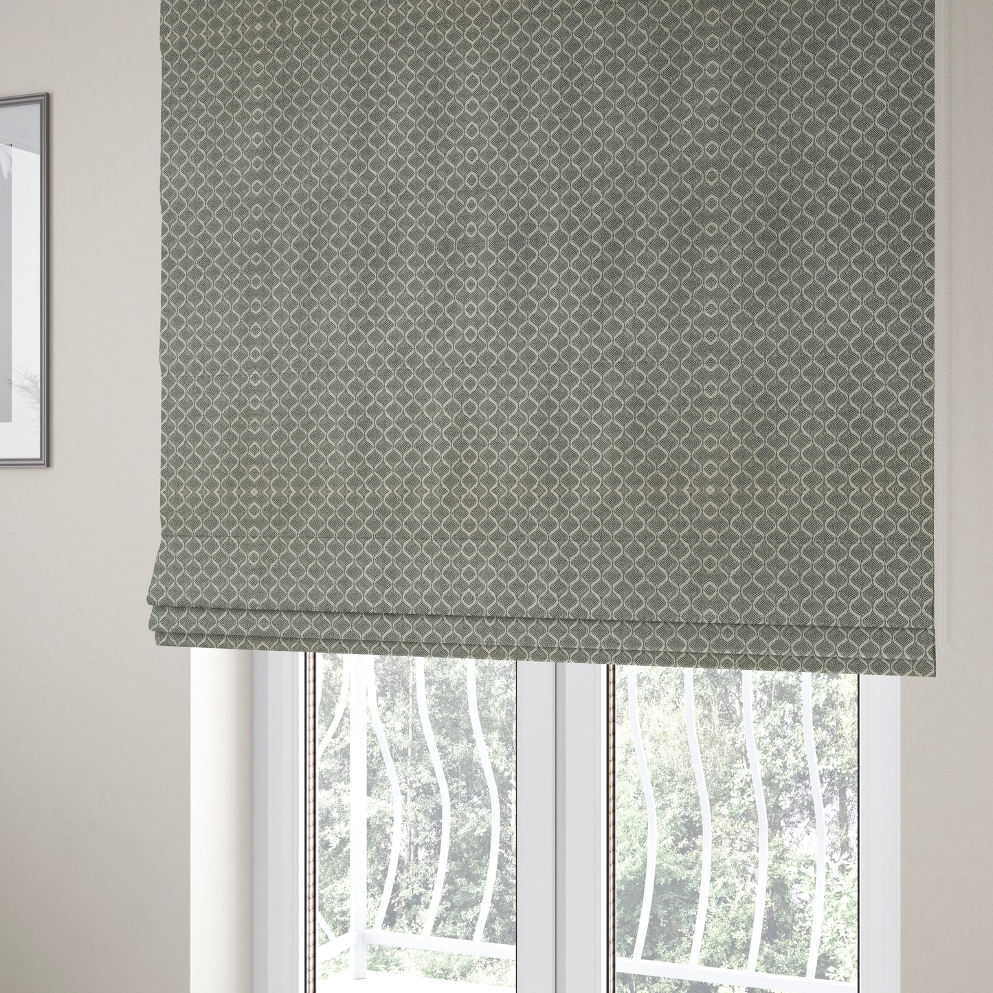 Elemental Collection Small Motif Pattern Soft Wool Textured Grey White Colour Upholstery Fabric CTR-112 - Roman Blinds