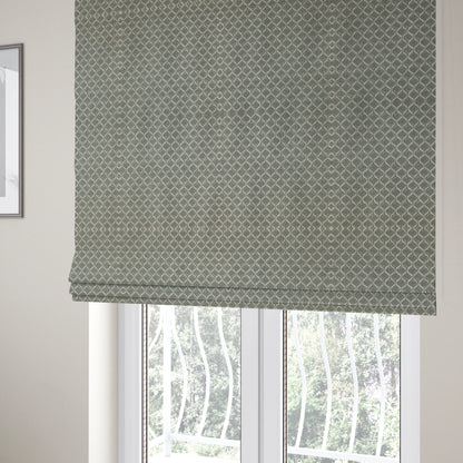 Elemental Collection Small Motif Pattern Soft Wool Textured Grey White Colour Upholstery Fabric CTR-112 - Roman Blinds