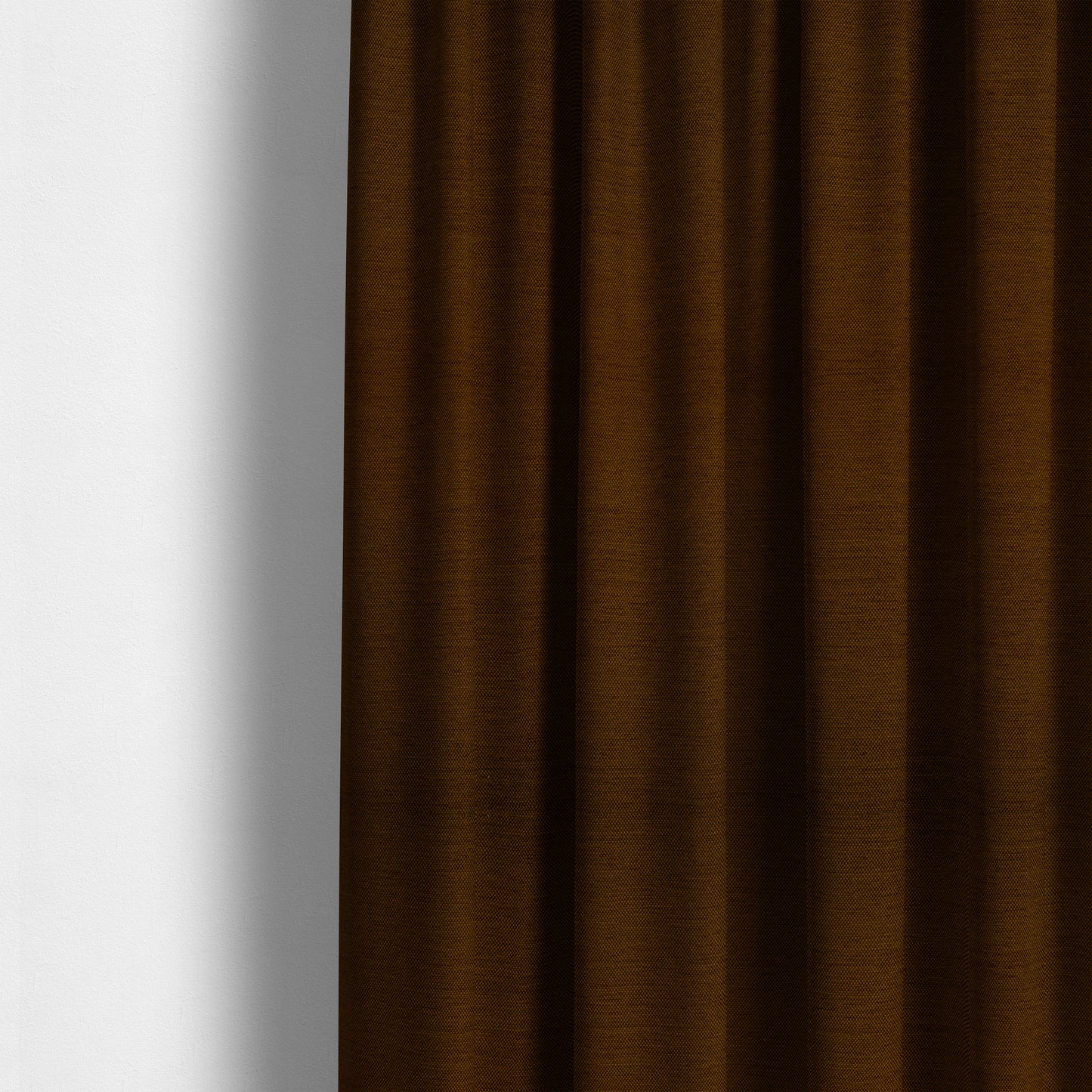 Surat Plain Textured Chenille Material In Brown Orange Colour Upholstery Fabric CTR-1122 - Made To Measure Curtains