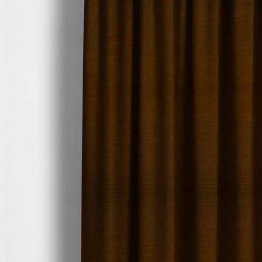 Surat Plain Textured Chenille Material In Brown Orange Colour Upholstery Fabric CTR-1122 - Made To Measure Curtains