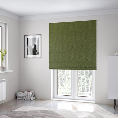 Surat Plain Textured Chenille Material In Green Colour Upholstery Fabric CTR-1125 - Roman Blinds