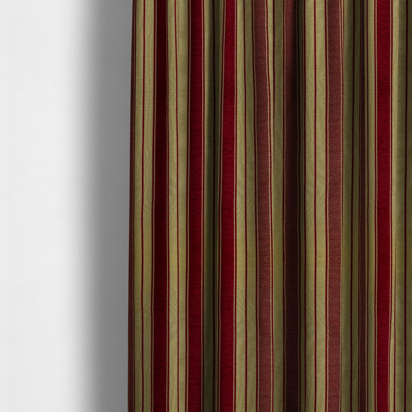 Bangalore Striped Pattern Chenille Material In Purple Gold Colour Upholstery Fabric CTR-1126 - Made To Measure Curtains