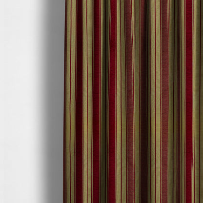 Bangalore Striped Pattern Chenille Material In Purple Gold Colour Upholstery Fabric CTR-1126 - Made To Measure Curtains