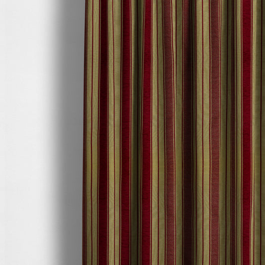 Bangalore Striped Pattern Chenille Material In Purple Gold Colour Upholstery Fabric CTR-1126 - Made To Measure Curtains