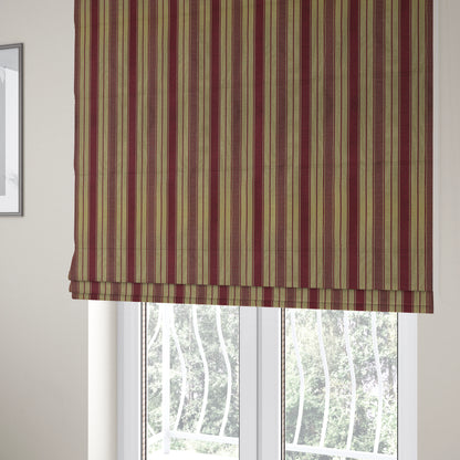 Bangalore Striped Pattern Chenille Material In Purple Gold Colour Upholstery Fabric CTR-1126 - Roman Blinds