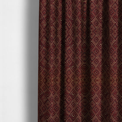 Manali Geometric Pattern Chenille Material In Purple Colour Upholstery Fabric CTR-1127 - Made To Measure Curtains