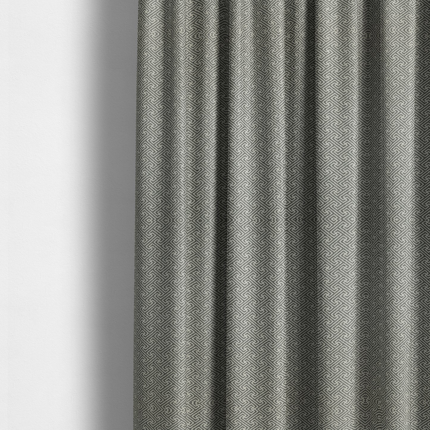 Elemental Collection Geometric Pattern Soft Wool Textured Grey White Colour Upholstery Fabric CTR-113 - Made To Measure Curtains