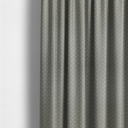 Elemental Collection Geometric Pattern Soft Wool Textured Grey White Colour Upholstery Fabric CTR-113 - Made To Measure Curtains