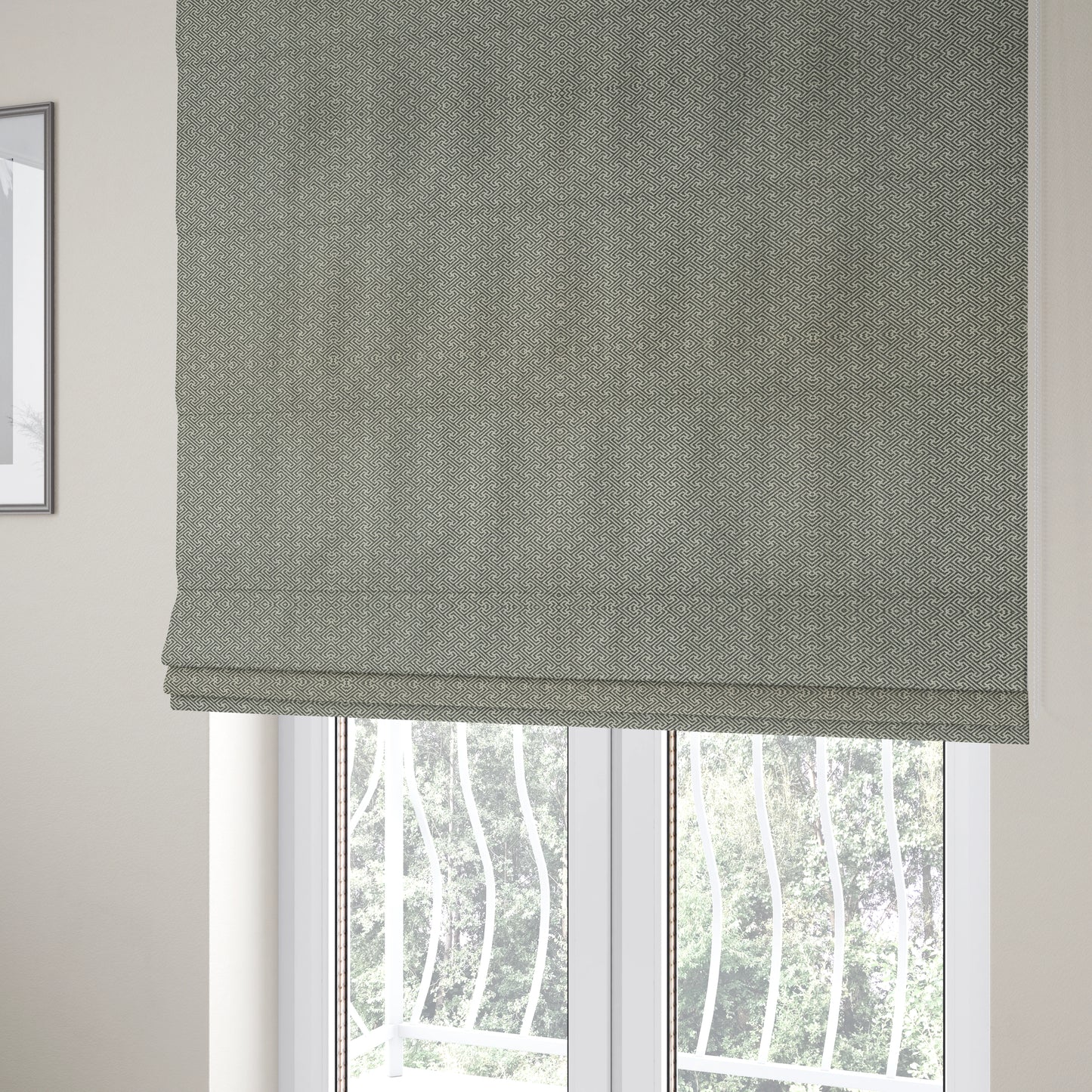 Elemental Collection Geometric Pattern Soft Wool Textured Grey White Colour Upholstery Fabric CTR-113 - Roman Blinds