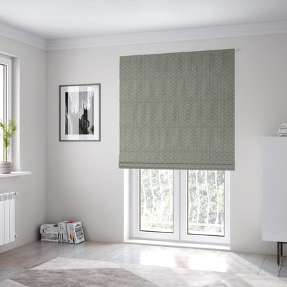 Elemental Collection Geometric Pattern Soft Wool Textured Grey White Colour Upholstery Fabric CTR-113 - Roman Blinds