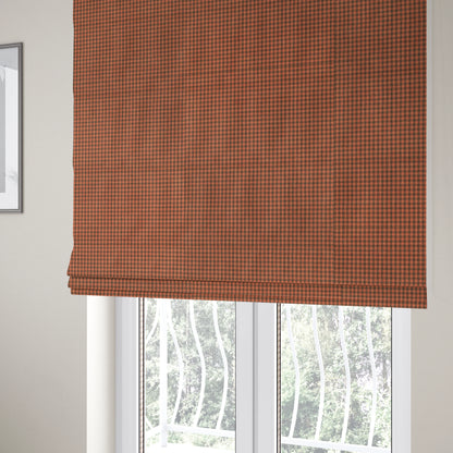 Berwick Houndstooth Pattern Jacquard Flat Weave Orange Colour Upholstery Furnishing Fabric CTR-1138 - Roman Blinds