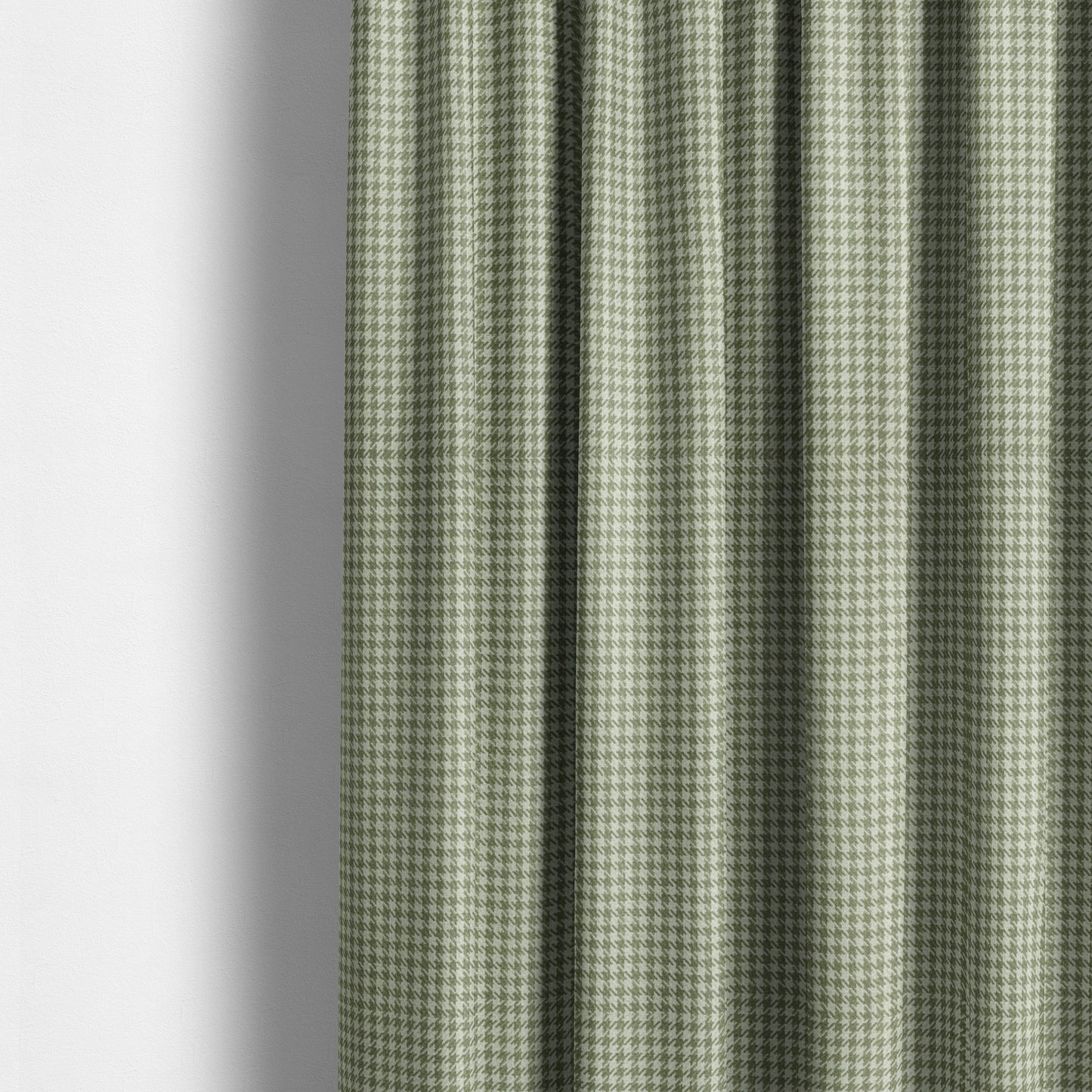 Berwick Houndstooth Pattern Jacquard Flat Weave Green Colour Upholstery Furnishing Fabric CTR-1140 - Made To Measure Curtains