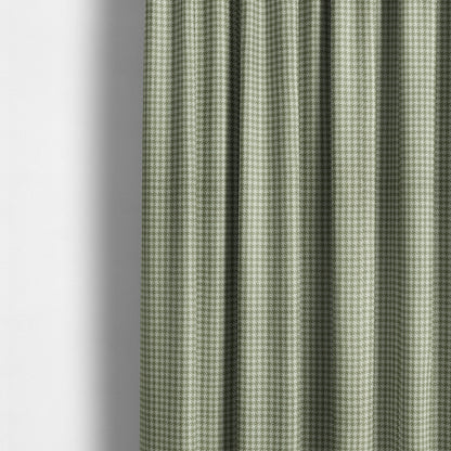 Berwick Houndstooth Pattern Jacquard Flat Weave Green Colour Upholstery Furnishing Fabric CTR-1140 - Made To Measure Curtains