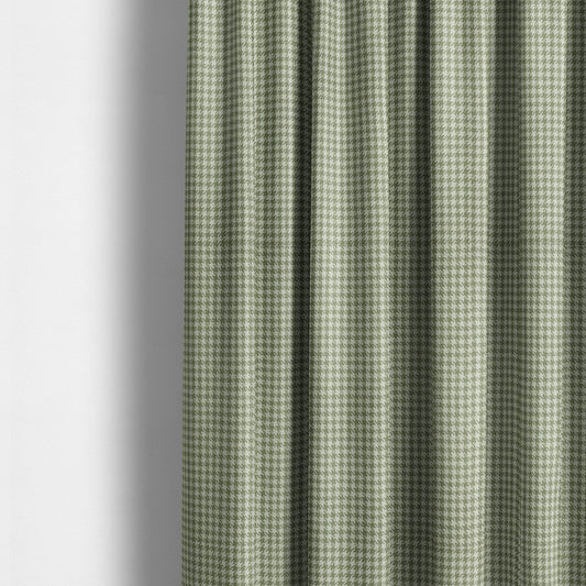 Berwick Houndstooth Pattern Jacquard Flat Weave Green Colour Upholstery Furnishing Fabric CTR-1140 - Made To Measure Curtains