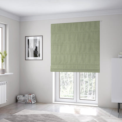 Berwick Houndstooth Pattern Jacquard Flat Weave Green Colour Upholstery Furnishing Fabric CTR-1140 - Roman Blinds