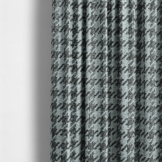 Berwick Houndstooth Pattern Jacquard Flat Weave Grey Colour Upholstery Furnishing Fabric CTR-1141 - Made To Measure Curtains