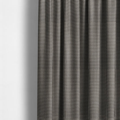 Berwick Houndstooth Pattern Jacquard Flat Weave Brown Colour Upholstery Furnishing Fabric CTR-1143 - Made To Measure Curtains