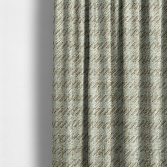 Berwick Houndstooth Pattern Jacquard Flat Weave Beige Colour Upholstery Furnishing Fabric CTR-1144 - Made To Measure Curtains