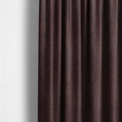 Berwick Houndstooth Pattern Jacquard Flat Weave Burgundy Colour Upholstery Furnishing Fabric CTR-1145 - Made To Measure Curtains