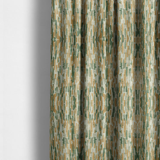 Fraser Brushed Pattern Flat Velour Green Yellow Colour Upholstery Furnishing Fabric CTR-1147 - Made To Measure Curtains