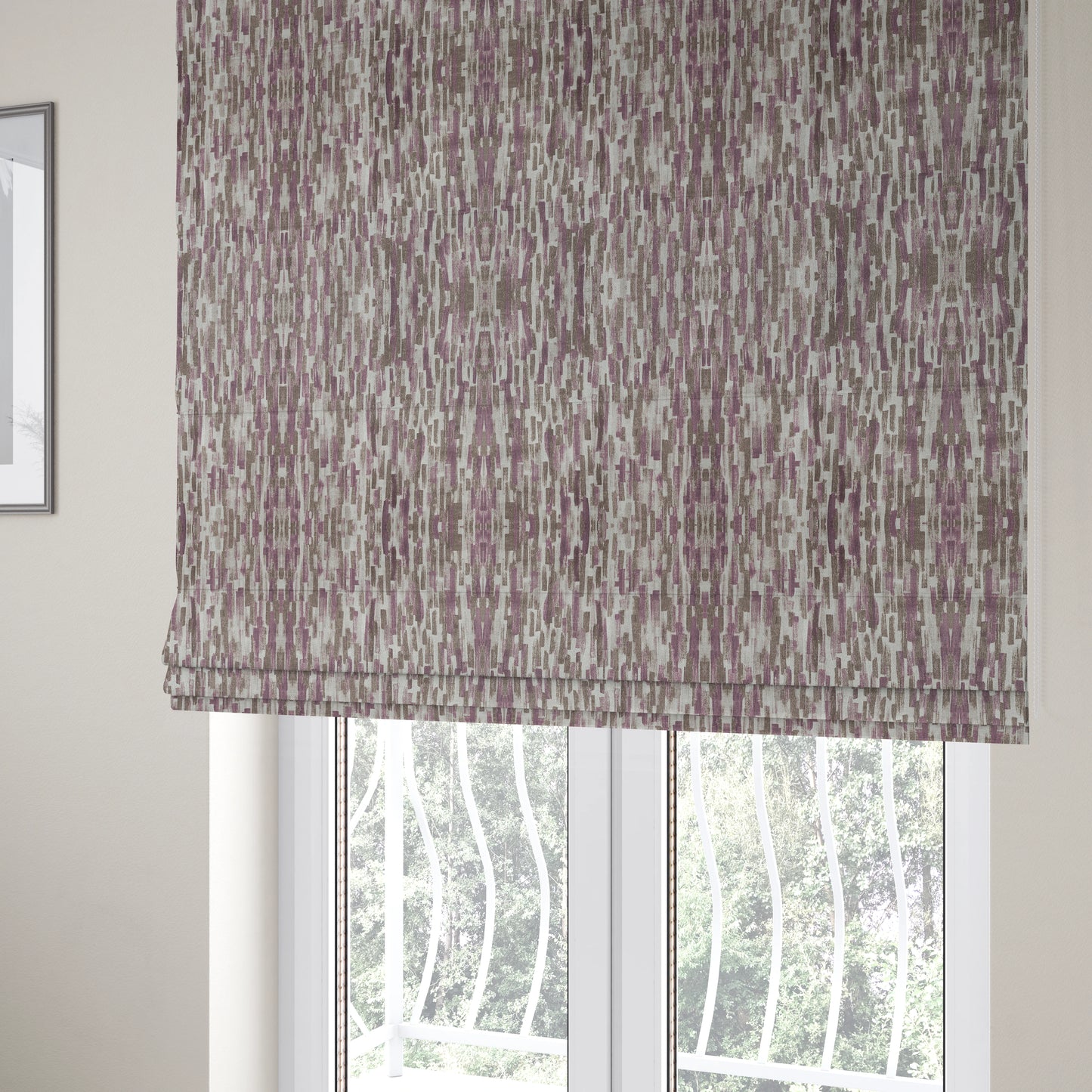 Fraser Brushed Pattern Flat Velour Brown Purple Colour Upholstery Furnishing Fabric CTR-1149 - Roman Blinds