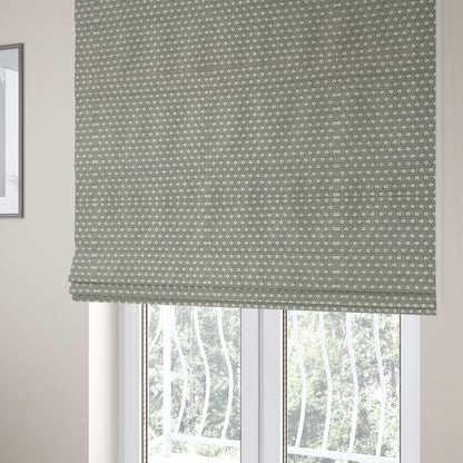 Elemental Collection Geometric Pattern Soft Wool Textured Grey White Colour Upholstery Fabric CTR-115 - Roman Blinds