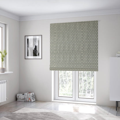 Elemental Collection Geometric Pattern Soft Wool Textured Grey White Colour Upholstery Fabric CTR-115 - Roman Blinds