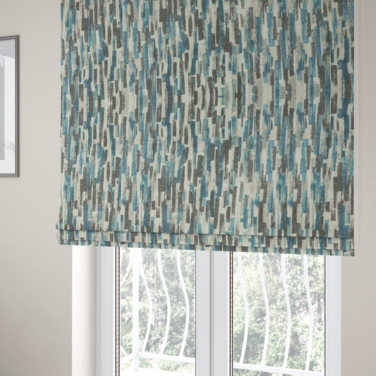 Fraser Brushed Pattern Flat Velour Blue Grey Colour Upholstery Furnishing Fabric CTR-1150 - Roman Blinds