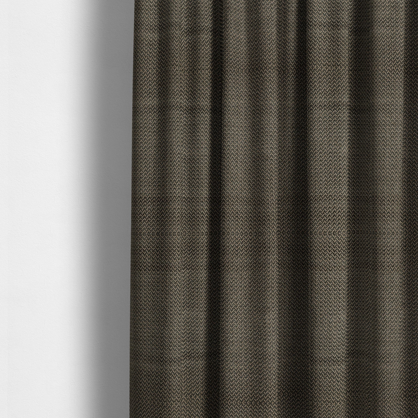 Majesty Herringbone Weave Chenille Brown Beige Colour Upholstery Furnishing Fabric CTR-1152 - Made To Measure Curtains