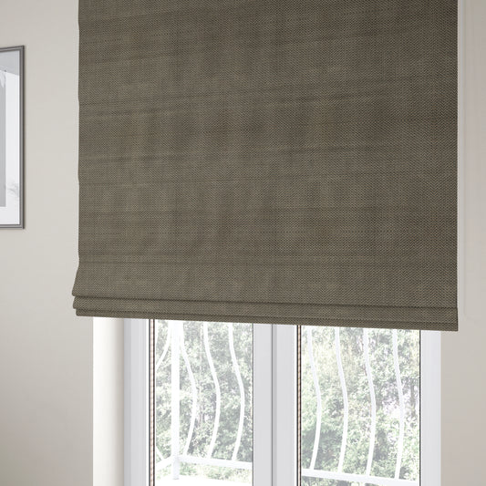 Majesty Herringbone Weave Chenille Brown Beige Colour Upholstery Furnishing Fabric CTR-1152 - Roman Blinds