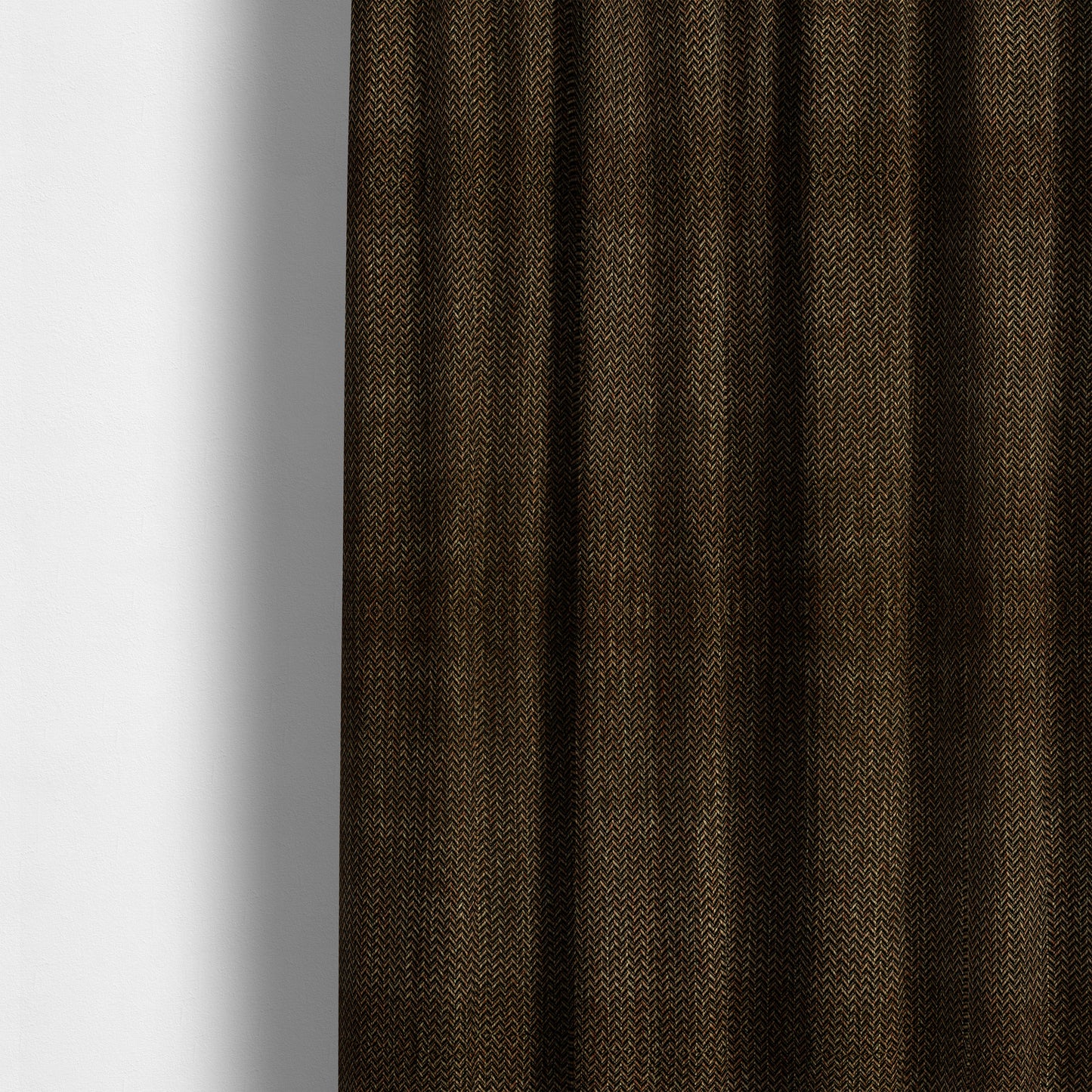 Majesty Herringbone Weave Chenille Black Brown Colour Upholstery Furnishing Fabric CTR-1154 - Made To Measure Curtains