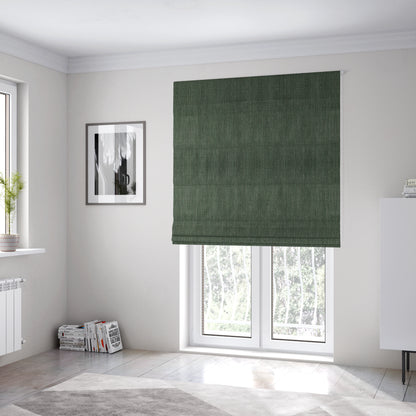 Majesty Herringbone Weave Chenille Green Colour Upholstery Furnishing Fabric CTR-1156 - Roman Blinds