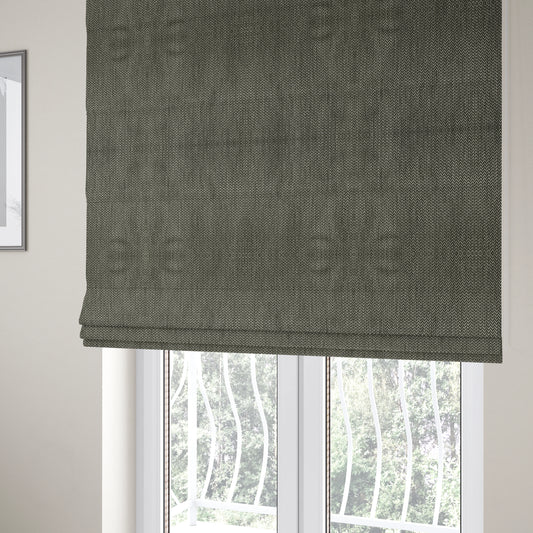 Majesty Herringbone Weave Chenille Grey Colour Upholstery Furnishing Fabric CTR-1159 - Roman Blinds