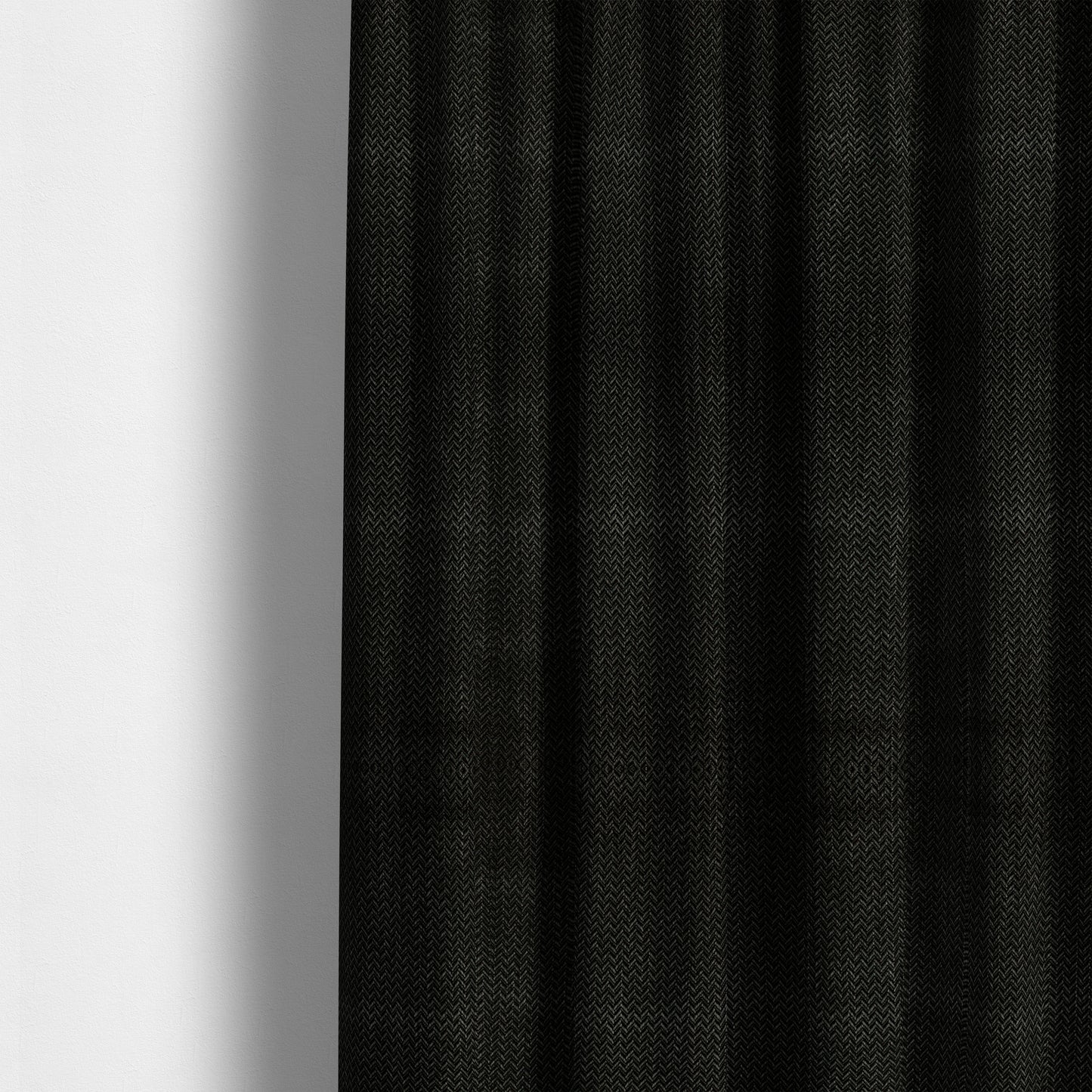 Majesty Herringbone Weave Chenille Black Colour Upholstery Furnishing Fabric CTR-1160 - Made To Measure Curtains