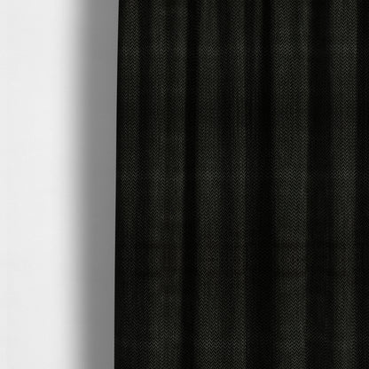 Majesty Herringbone Weave Chenille Black Colour Upholstery Furnishing Fabric CTR-1160 - Made To Measure Curtains