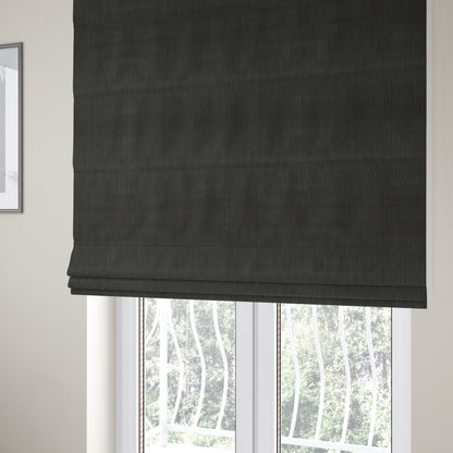 Majesty Herringbone Weave Chenille Black Colour Upholstery Furnishing Fabric CTR-1160 - Roman Blinds