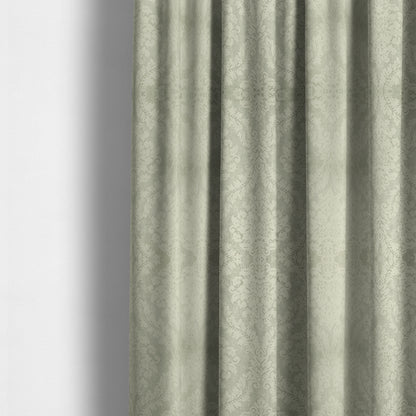 Kimberley Damask Pattern Soft Chenille Upholstery Fabric In Cream Colour CTR-1165 - Made To Measure Curtains