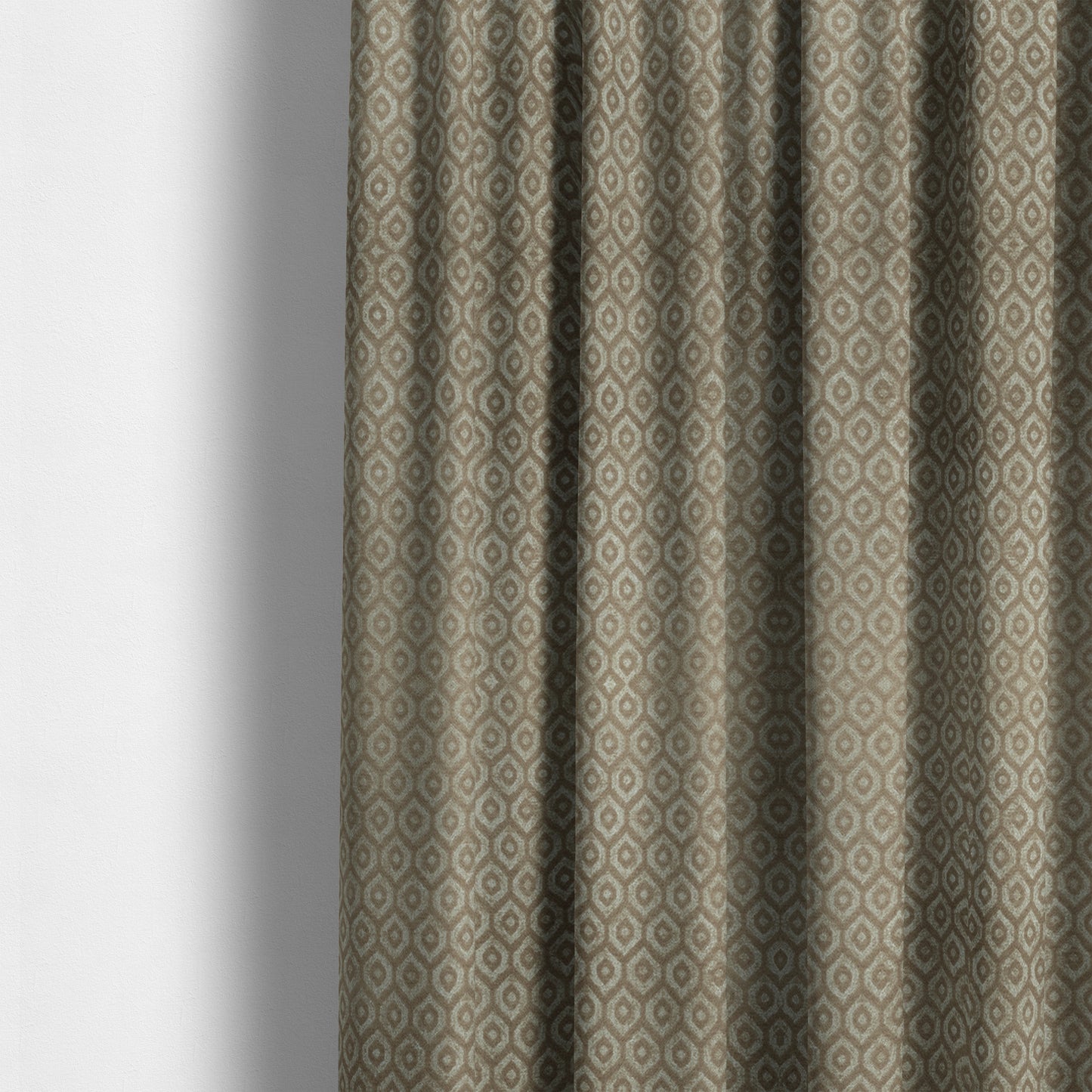 Kimberley Geometric Pattern Soft Chenille Upholstery Fabric In Brown Colour CTR-1173 - Made To Measure Curtains