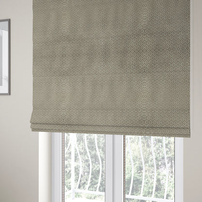 Kimberley Geometric Pattern Soft Chenille Upholstery Fabric In Brown Colour CTR-1173 - Roman Blinds