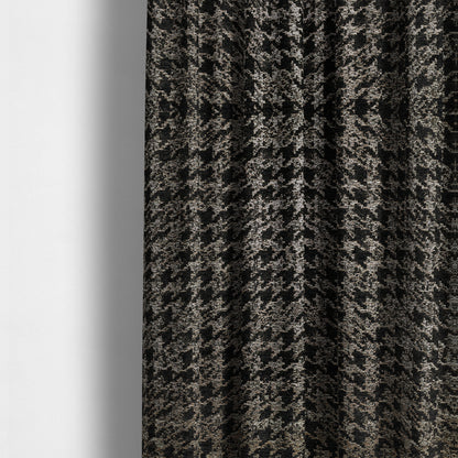 Kimberley Houndstooth Pattern Soft Chenille Upholstery Fabric In Grey Colour CTR-1175 - Made To Measure Curtains