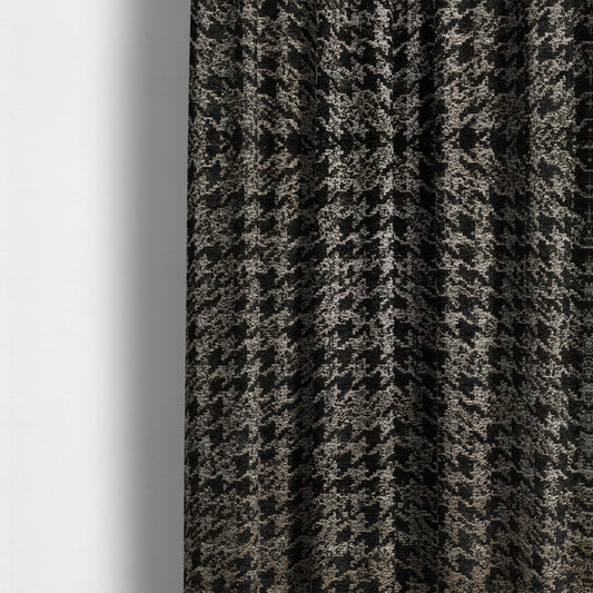 Kimberley Houndstooth Pattern Soft Chenille Upholstery Fabric In Grey Colour CTR-1175 - Made To Measure Curtains