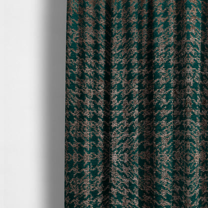 Kimberley Houndstooth Pattern Soft Chenille Upholstery Fabric In Teal Colour CTR-1178 - Made To Measure Curtains