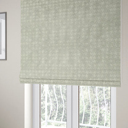 Kimberley Houndstooth Pattern Soft Chenille Upholstery Fabric In Cream Colour CTR-1179 - Roman Blinds