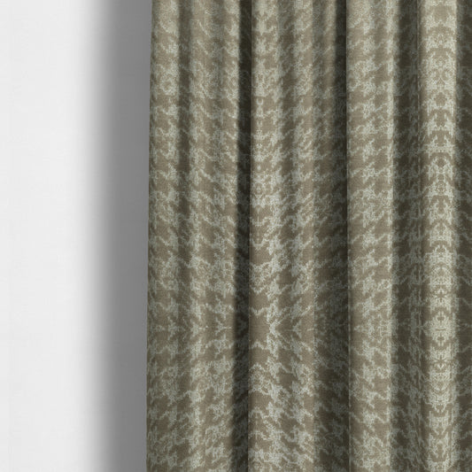 Kimberley Houndstooth Pattern Soft Chenille Upholstery Fabric In Brown Colour CTR-1180 - Made To Measure Curtains