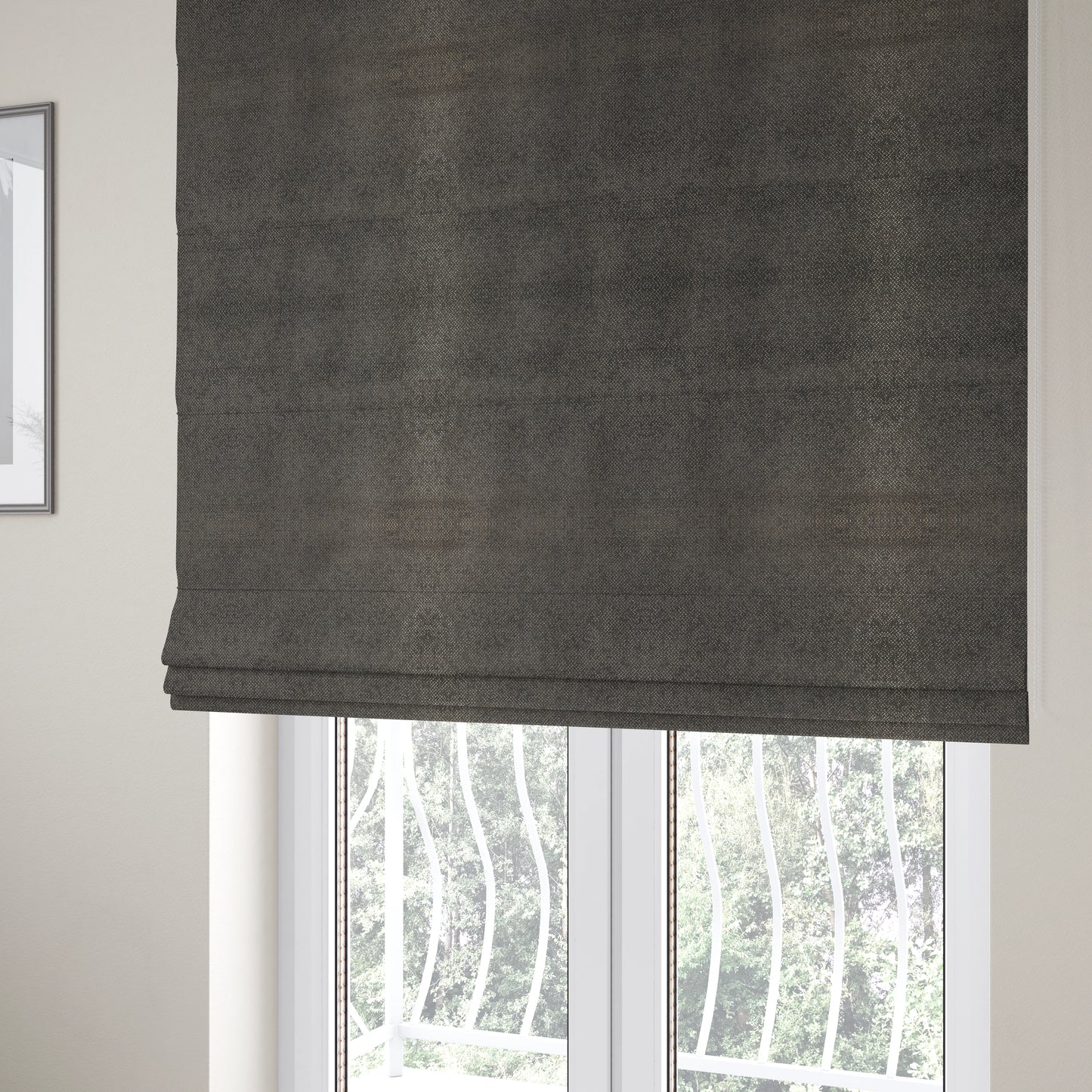 Kimberley Semi Plain Soft Chenille Upholstery Fabric In Grey Colour CTR-1182 - Roman Blinds