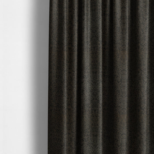 Kimberley Semi Plain Soft Chenille Upholstery Fabric In Black Colour CTR-1184 - Made To Measure Curtains