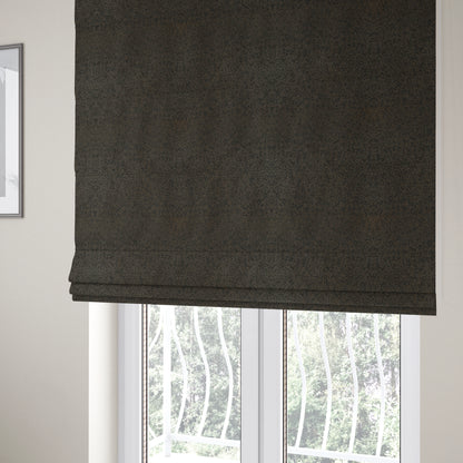 Kimberley Semi Plain Soft Chenille Upholstery Fabric In Black Colour CTR-1184 - Roman Blinds