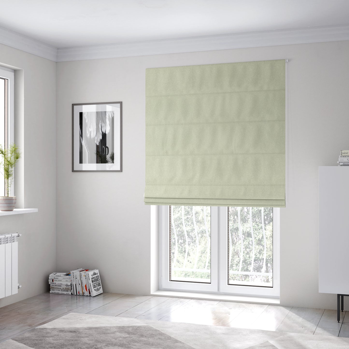 Kimberley Semi Plain Soft Chenille Upholstery Fabric In Cream Colour CTR-1186 - Roman Blinds