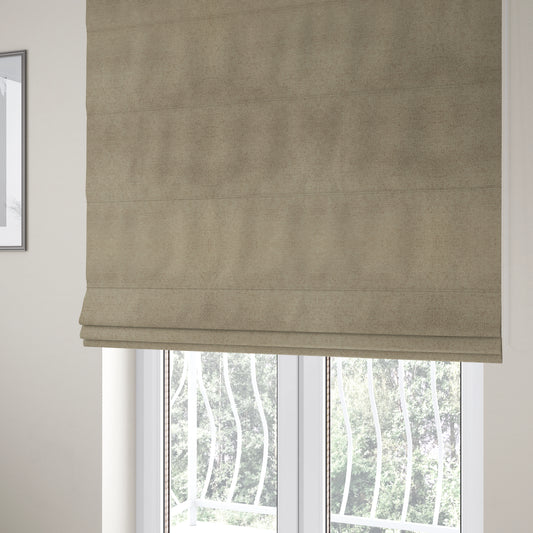 Kimberley Semi Plain Soft Chenille Upholstery Fabric In Brown Colour CTR-1187 - Roman Blinds