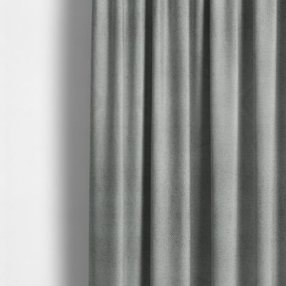 Kimberley Semi Plain Soft Chenille Upholstery Fabric In Silver Colour CTR-1188 - Made To Measure Curtains